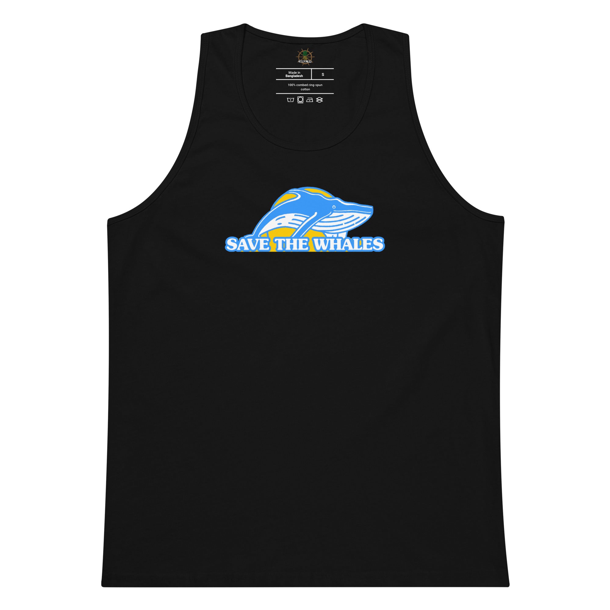 Camiseta sin Mangas Premium para Hombres 'Salvemos a las Ballenas'