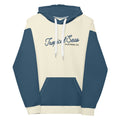 Sudadera Tropical en Azul Marino y Blanco Crudo de Dos Tonos