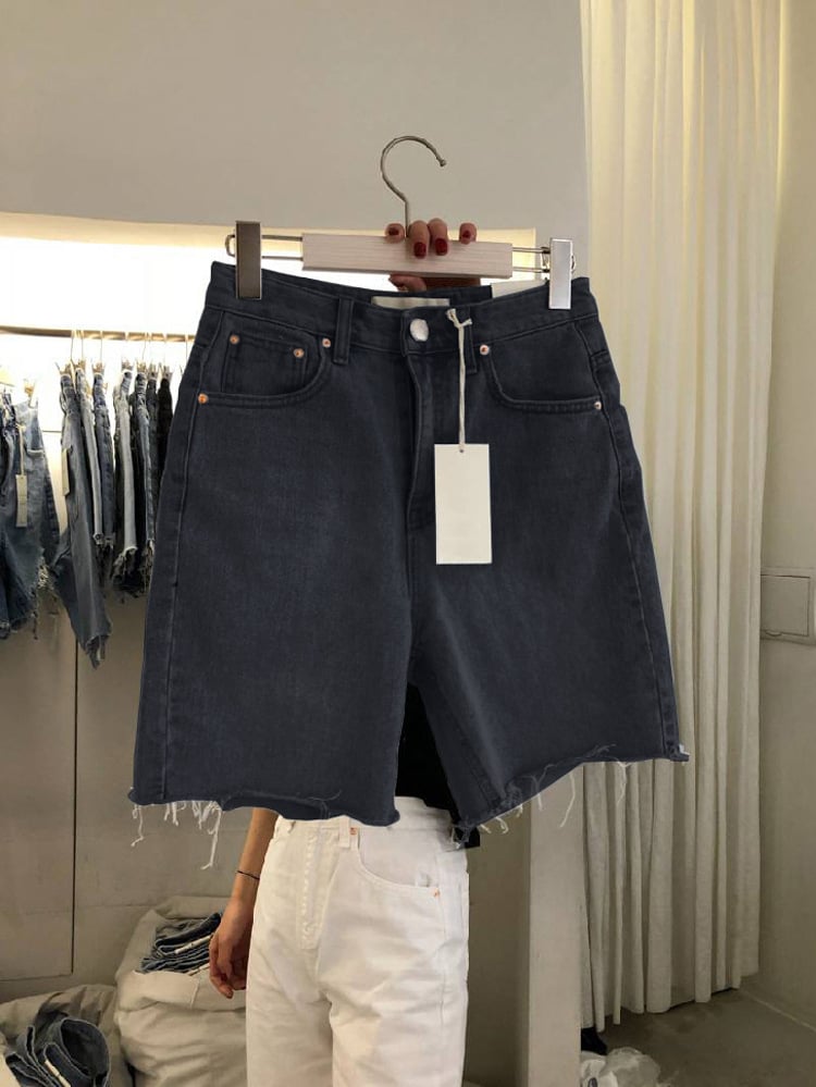 Shorts Vaqueros Casuales y Sueltos de Cinco Puntos para Mujer