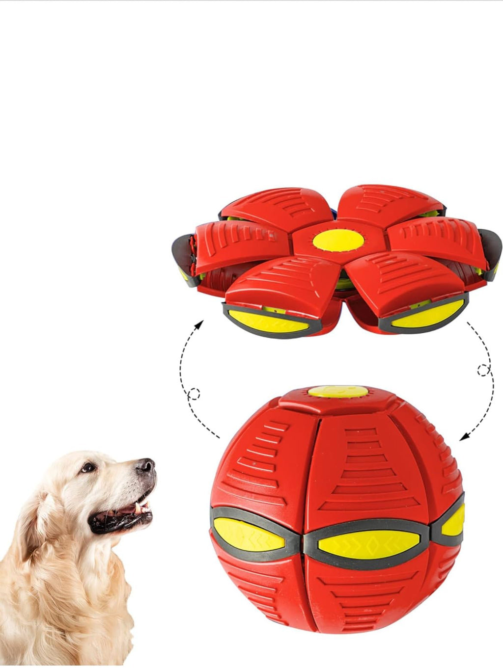 BAZAR AMIGOS PELUDOS Juguete Interactivo de Pelota para Perros Pequeños Droid Mascota Pelota Interactiva Tipo Platillo para Perros Pelota Saltarina para Perro ROJO