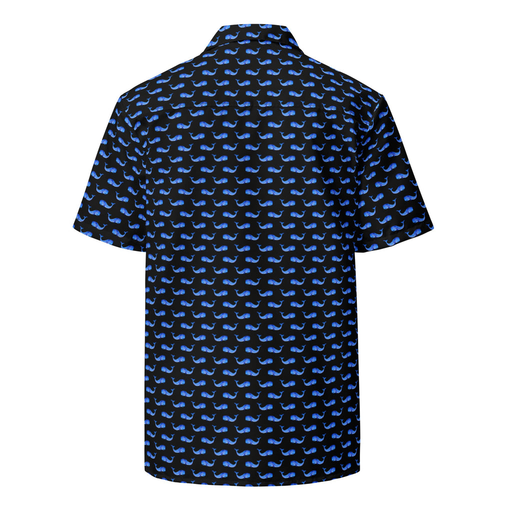 Camisa Hawaiana Midnight Whale Party de Manga Corta - Colección Verano Costero 2024