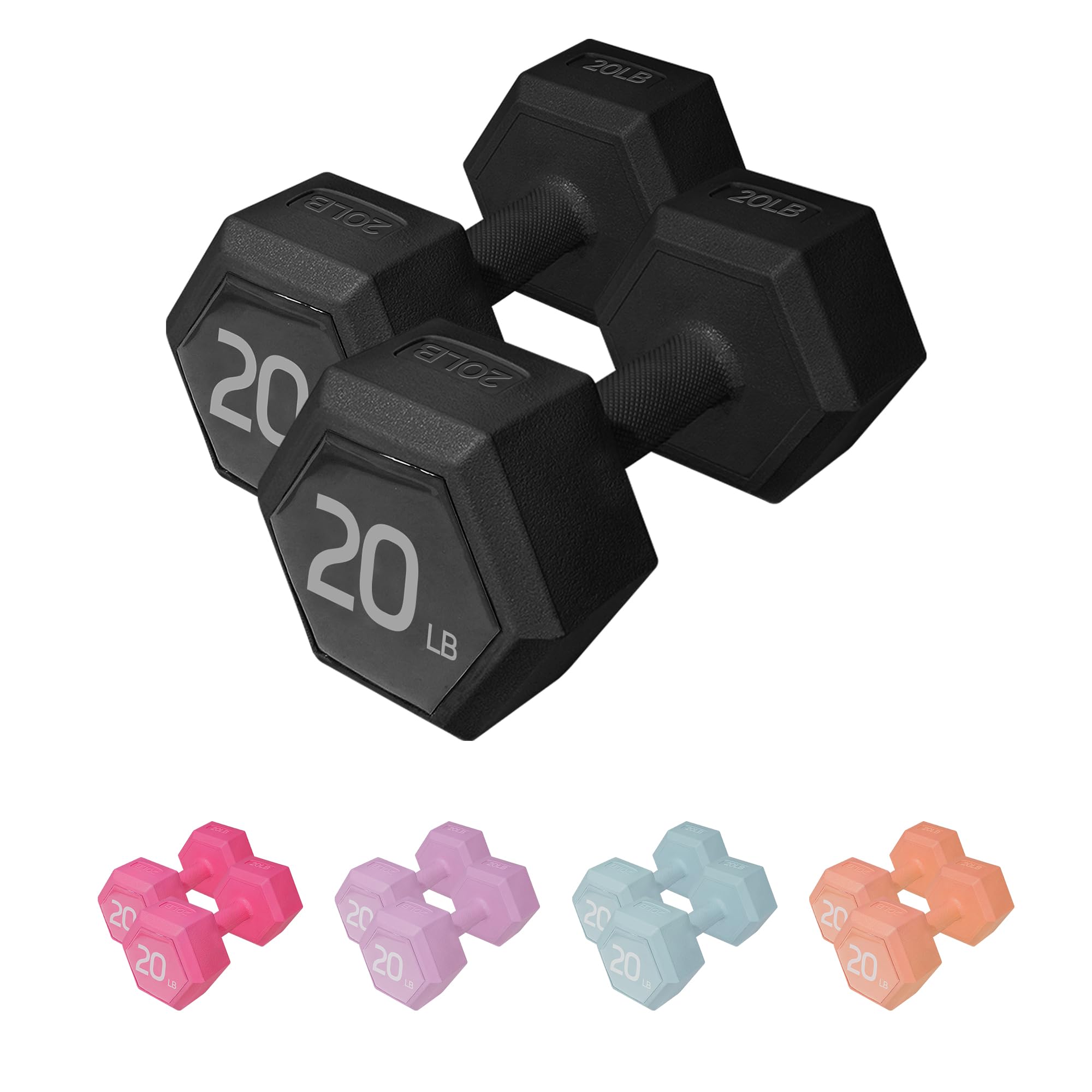Sets de Mancuernas ZTTENLLY - 5/10/15/20/25/36 lb Par de Pesas para las Manos Set de 2 - Agarre Fácil - Pesas para Brazos para Hombres y Mujeres Equipo de Ejercicio para el Gimnasio en Casa para Entrenamientos Fitness Entrenamiento de Fuerza