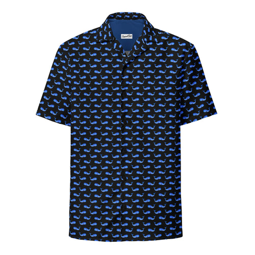 Camisa Hawaiana Midnight Whale Party de Manga Corta - Colección Verano Costero 2024