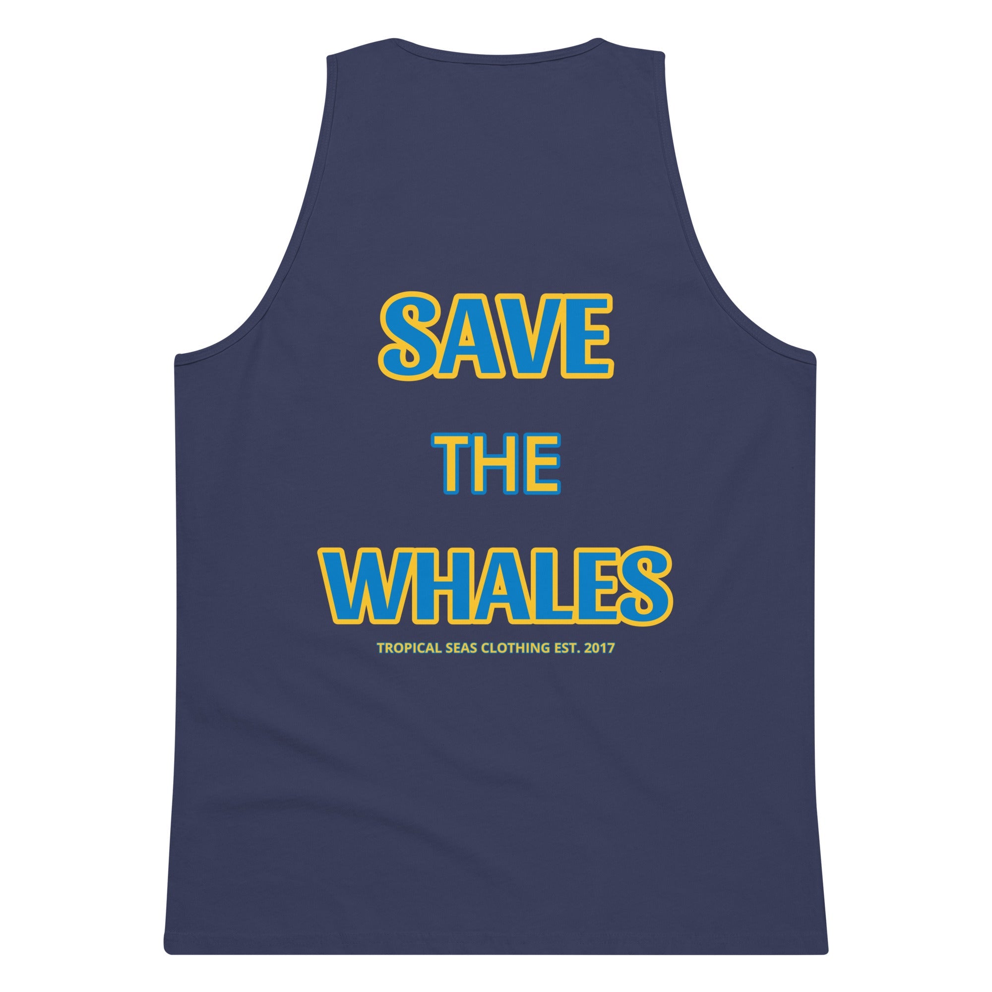Camiseta sin Mangas Premium para Hombres 'Salvemos a las Ballenas'