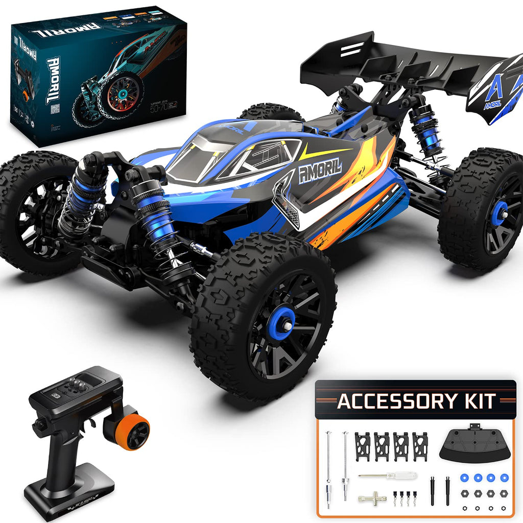 AMORIL 1:14 Schnelle RC-Autos für Erwachsene Max 70+Km/h Hobby-Ferngesteuertes Auto 4X4 Großer On-Road-Rennbuggy Elektrofahrzeug-Spielzeuggeschenk für Kinder