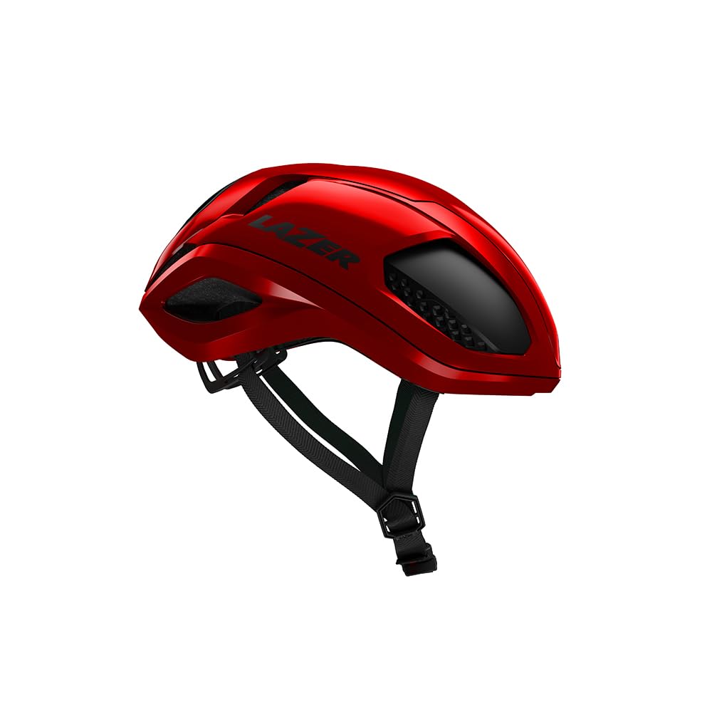 Casco de Ciclismo de Carretera LAZER Vento KinetiCore, Equipo de Bicicleta para Adultos Hombres y Mujeres, Casco Ligero para Ciclismo en Color Rojo Metálico Talla Pequeña