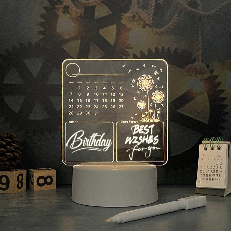 Tablero de Notas Acrílico Luminoso con Luz LED — Organización con Estilo