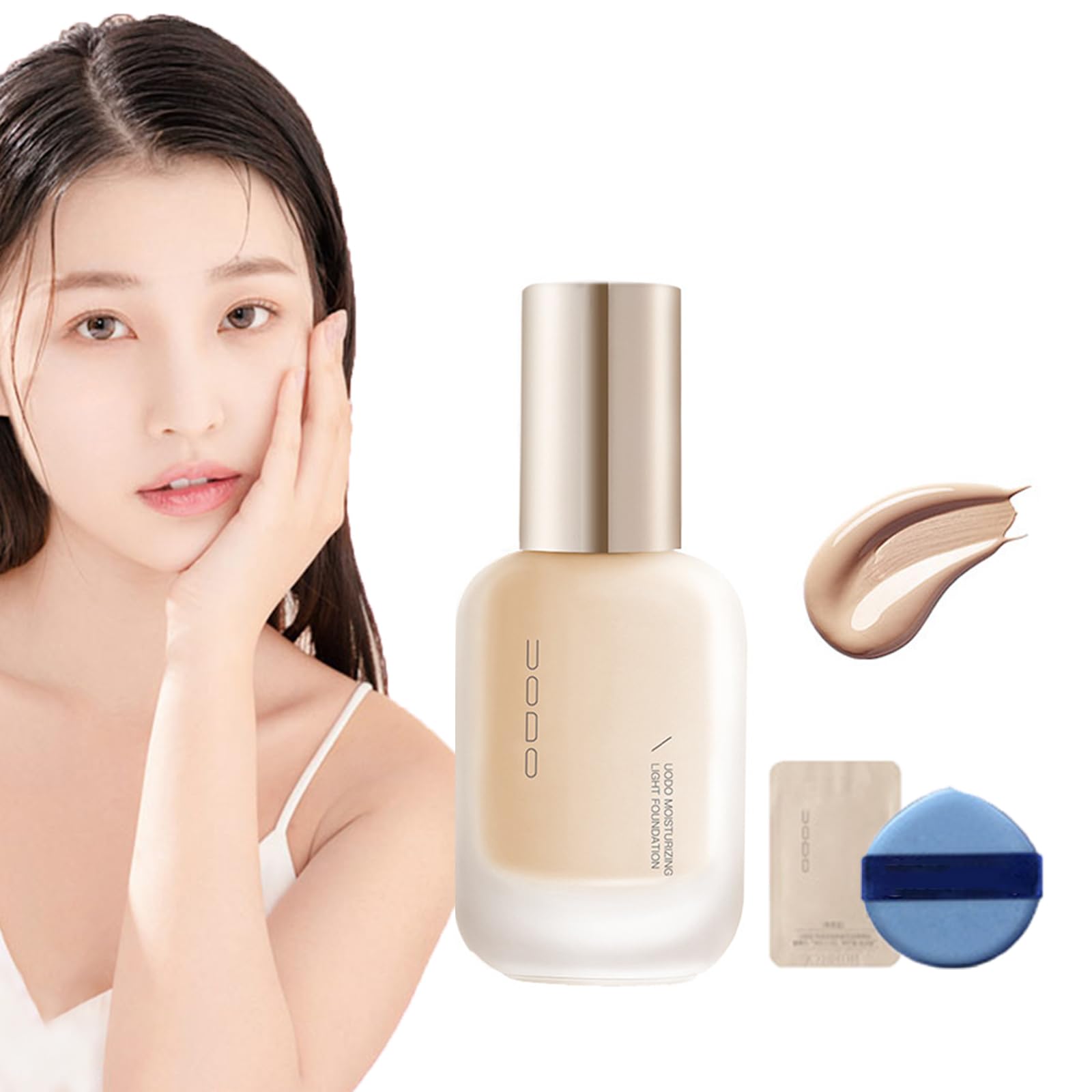 UODO Base de Maquillaje Líquida - UODO Base Ligera Hidratante/UODO Base Mate de Larga Duración UODO Maquillaje de Base Invisible Uodo Uodo Maquillaje (Hidratante W03 Natural)
