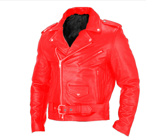 Men's Genuine Leather Biker Jacket (One Piece)