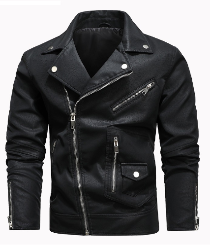 Chaqueta de Cuero de Motociclista para Hombre Invierno 2022