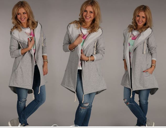 Sudadera con Capucha y Manga Larga para Mujer