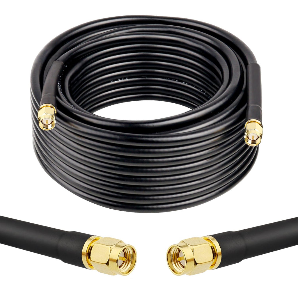 Cable coaxial MOOKEERF SMA Macho a SMA Macho 50 ohm KMR240 Cable coaxial de pérdida ultra baja Cable de extensión de antena con conector SMA para equipos de red 3G/4G/5G/LTE GPS Radio RF a Antena (40FT)