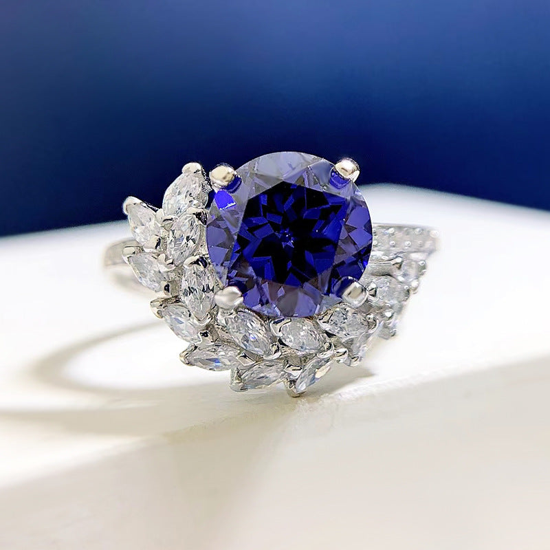 Anillo de Compromiso de Estrás Redondo en Plata S925