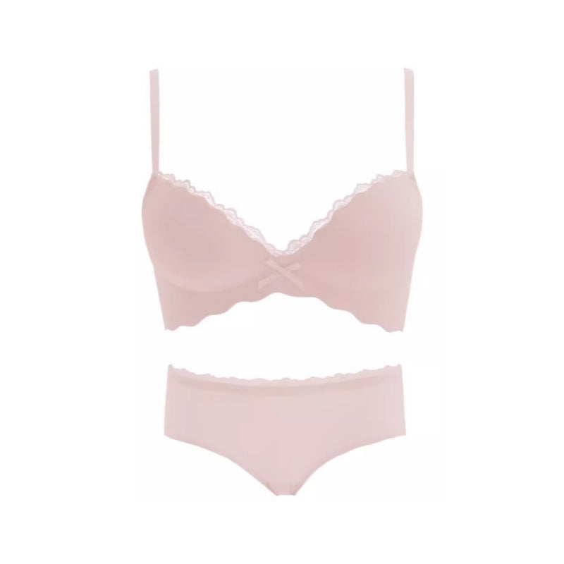 Conjunto de Sujetador Inalámbrico Push-Up Sin Costuras para Pechos Pequeños