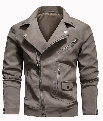 Chaqueta de Cuero de Motociclista para Hombre Invierno 2022