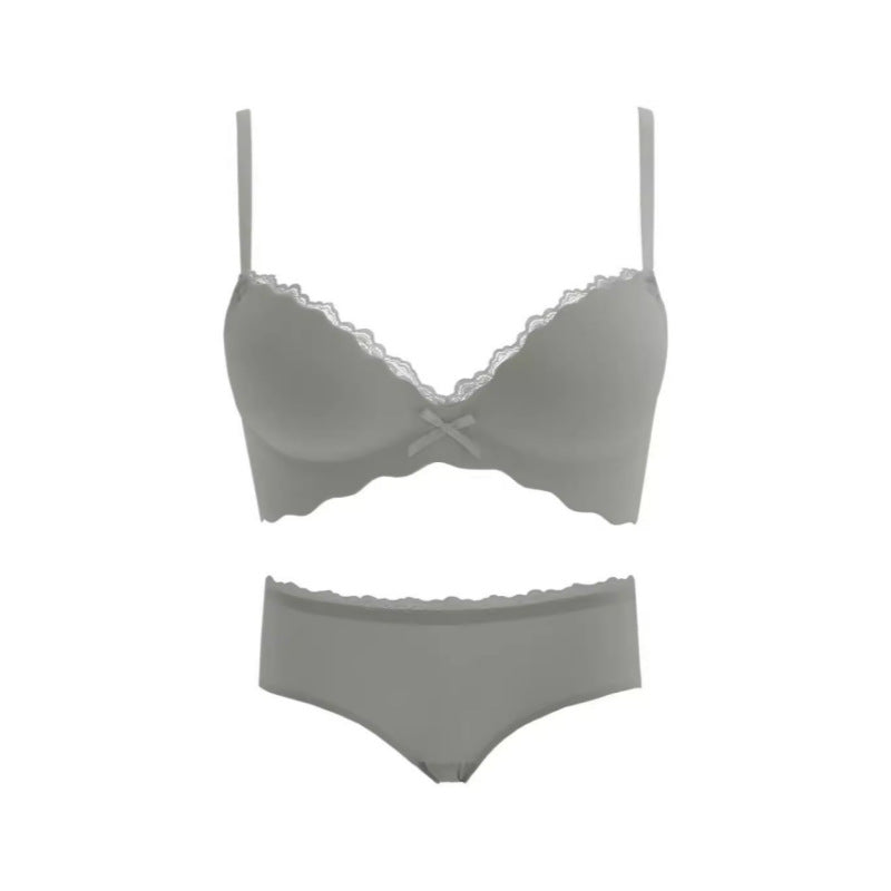 Conjunto de Sujetador Inalámbrico Push-Up Sin Costuras para Pechos Pequeños