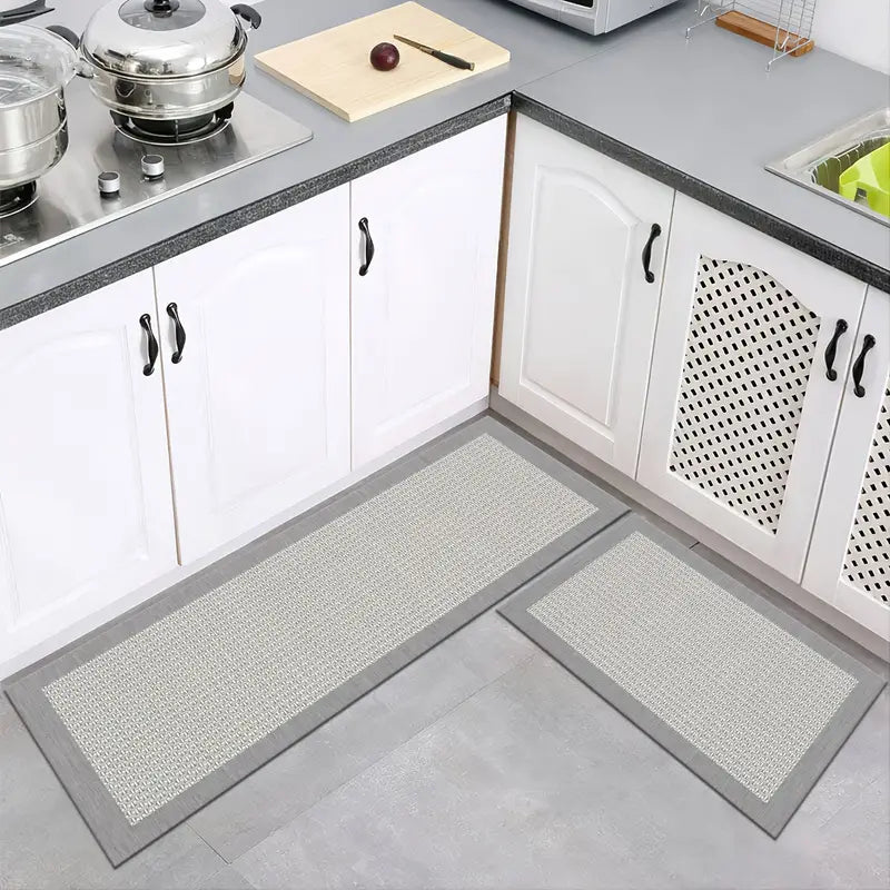 Paquete de 2 Tapetes Duraderos para Cocina, Antideslizantes e Impermeables