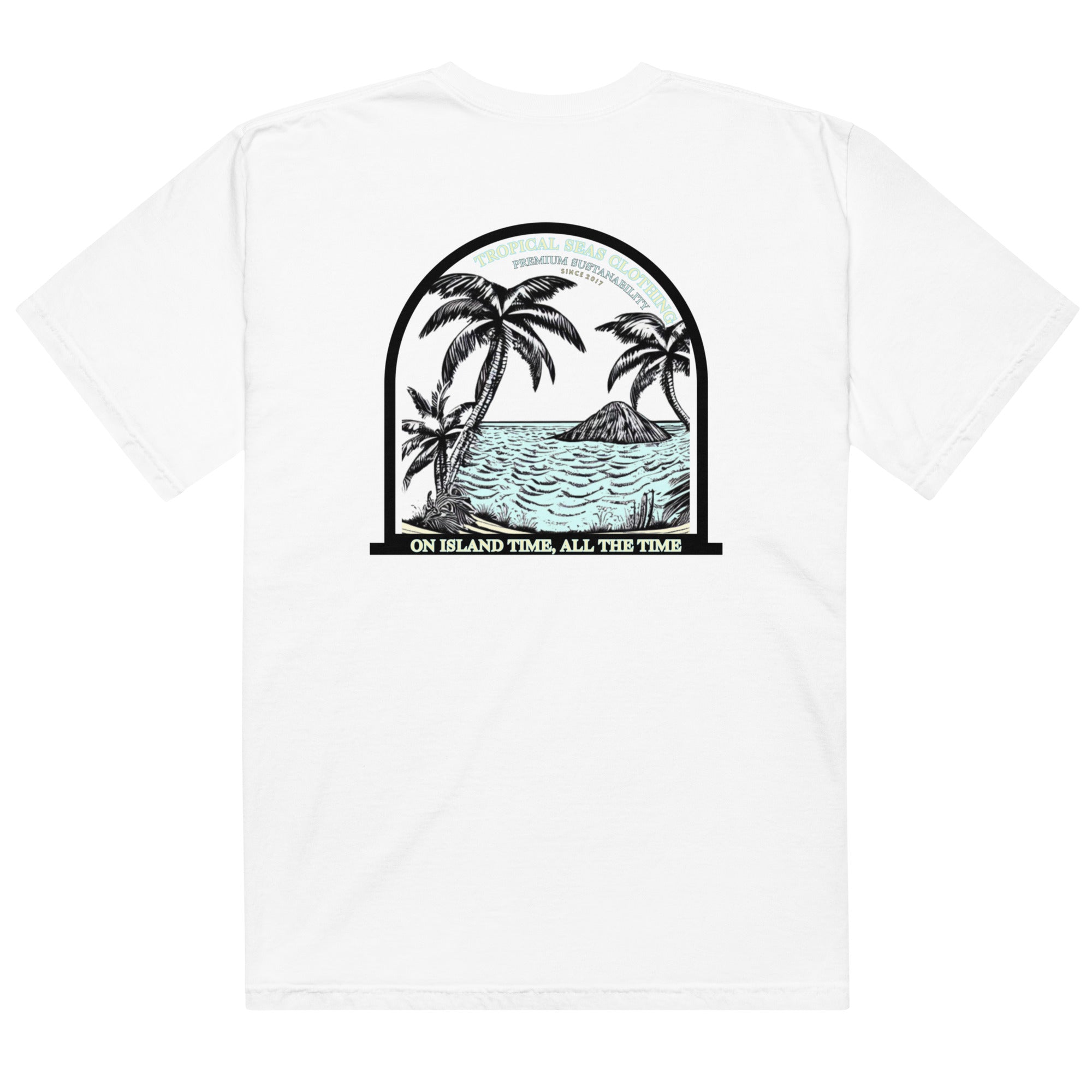Camiseta Pesada para Hombres Island Time, Siempre