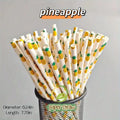 Pajillas de Papel Biodegradables y Ecológicas de la Serie Frutal (Paquetes de 25/100)