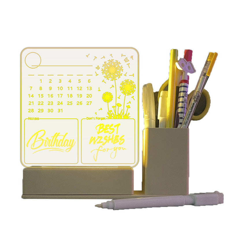 Tablero de Notas Acrílico Luminoso con Luz LED — Organización con Estilo