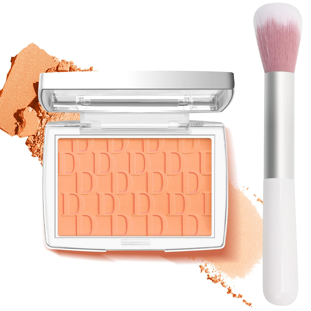 LYBHDAFA Coral Blush Powder Blush for Cheeks with Brush Matte Blush Palette Blush Powder Face Blusher Natural Blendable Formula Silky Lightweight Makeup Blush Rubores de Maquillaje 004#