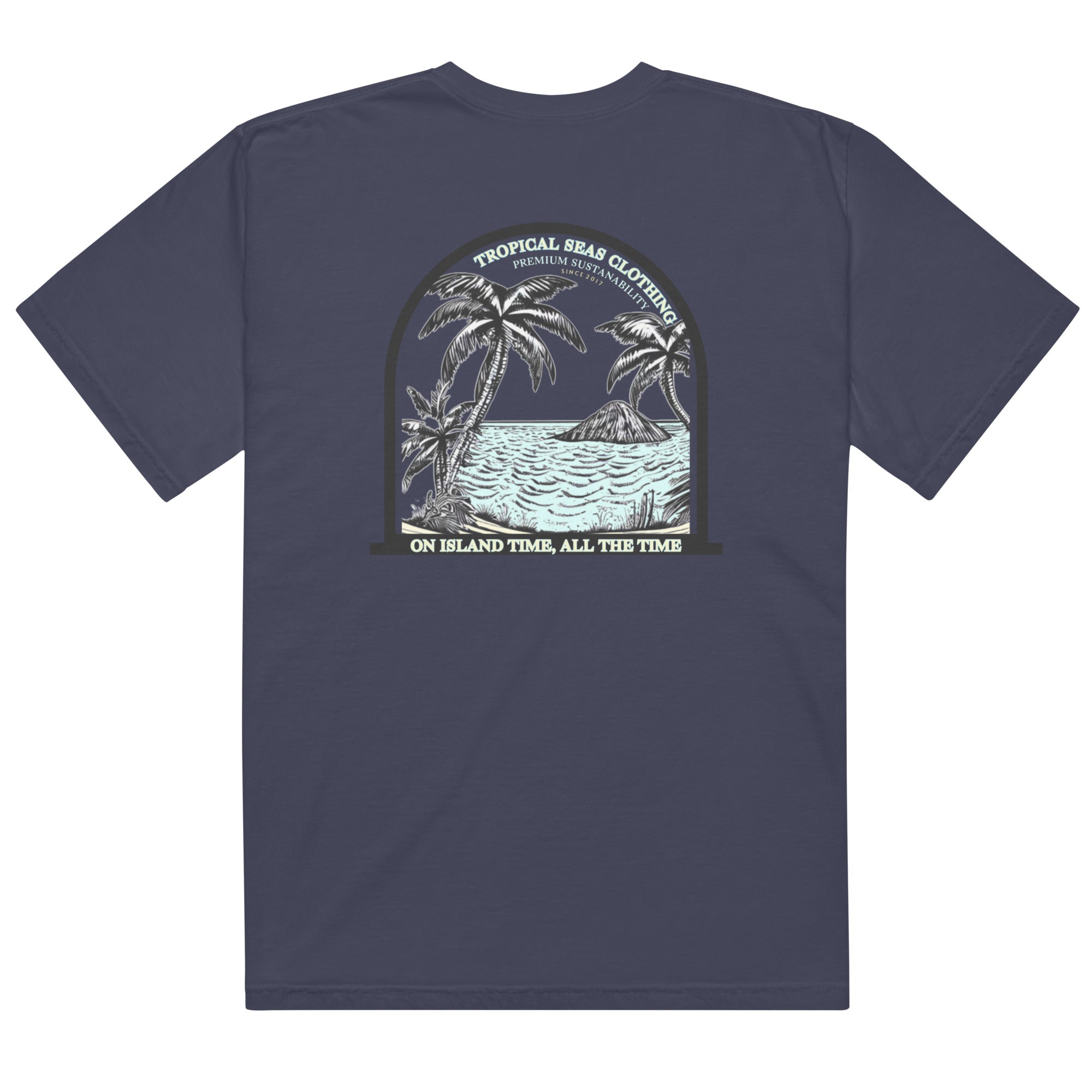 Camiseta Pesada para Hombres Island Time, Siempre