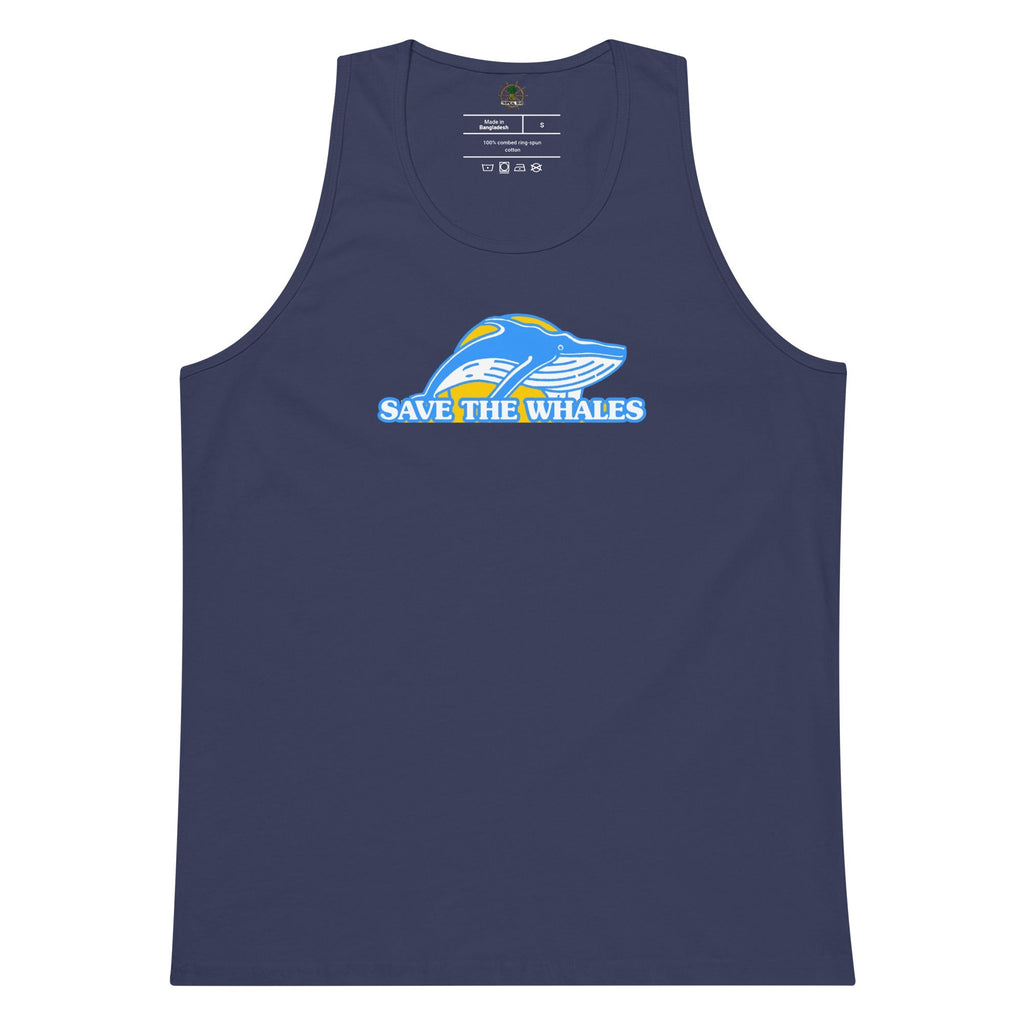 Camiseta sin Mangas Premium para Hombres 'Salvemos a las Ballenas'