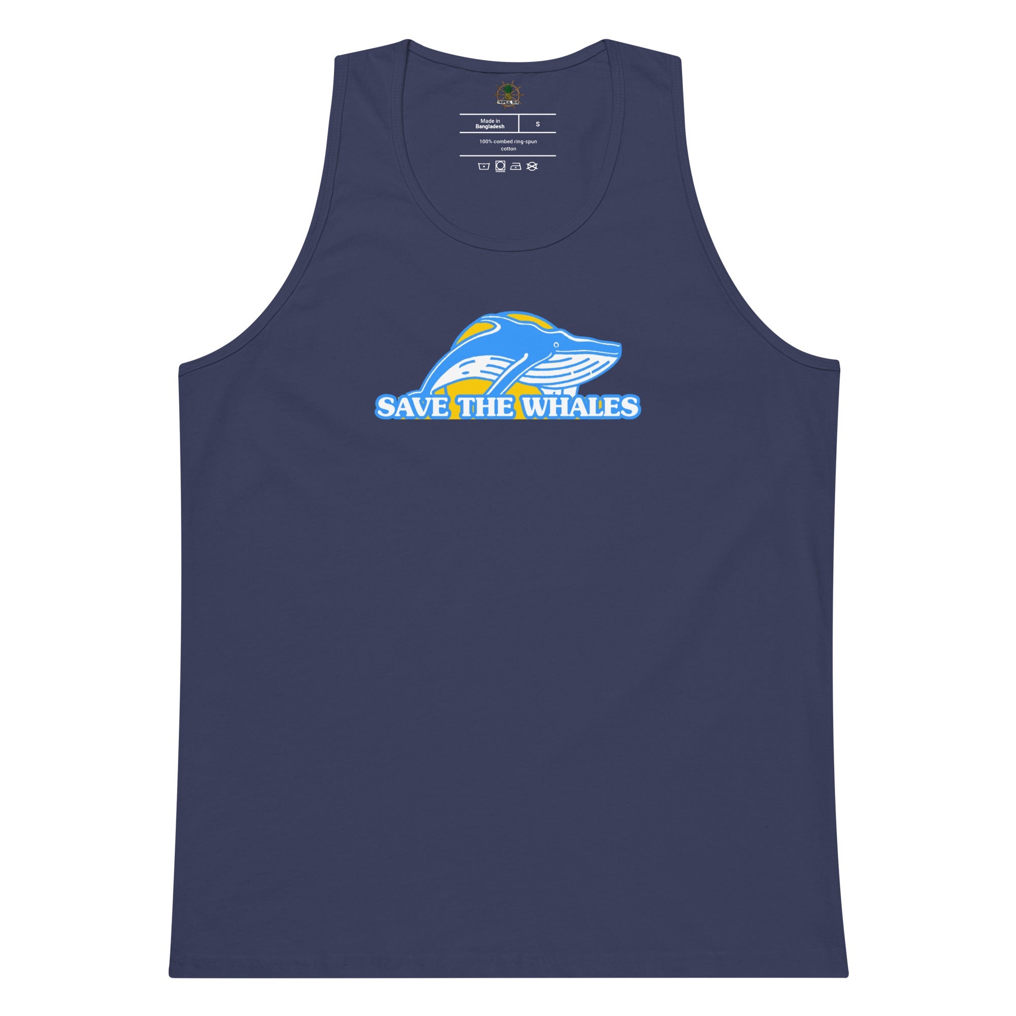 Camiseta sin Mangas Premium para Hombres 'Salvemos a las Ballenas'