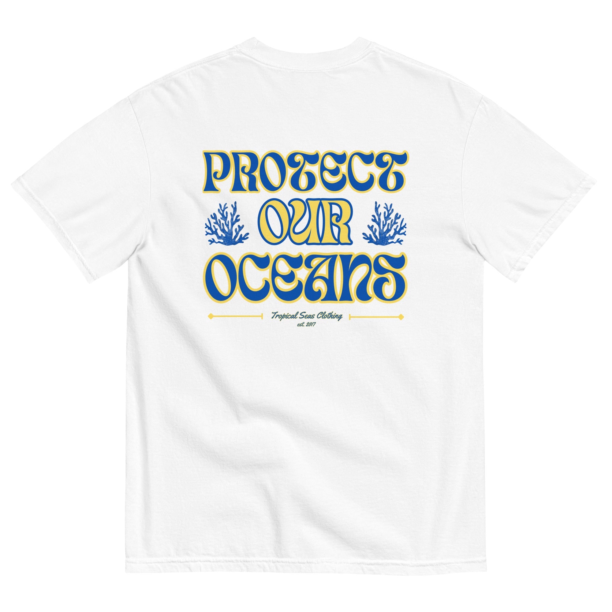 Camiseta Pesada para Hombres 'Salvemos Nuestros Océanos'