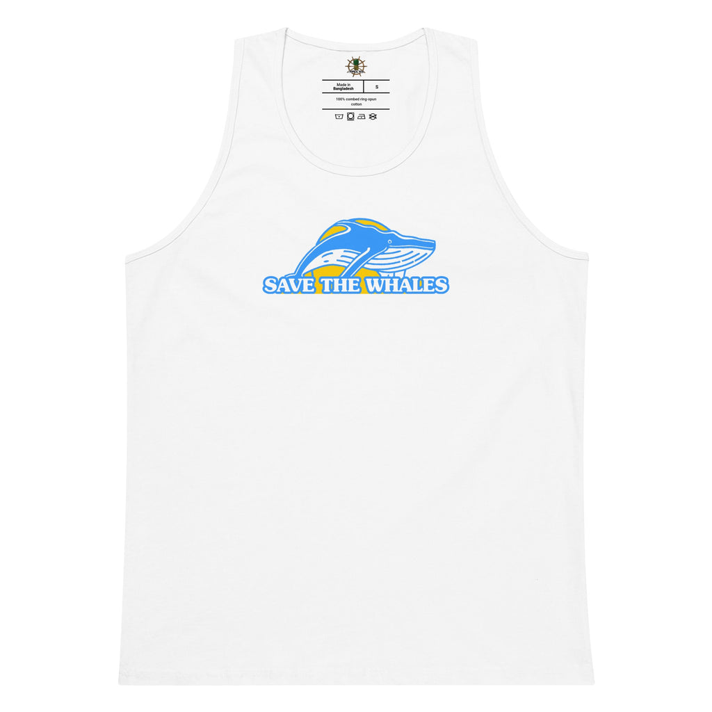 Camiseta sin Mangas Premium para Hombres 'Salvemos a las Ballenas'