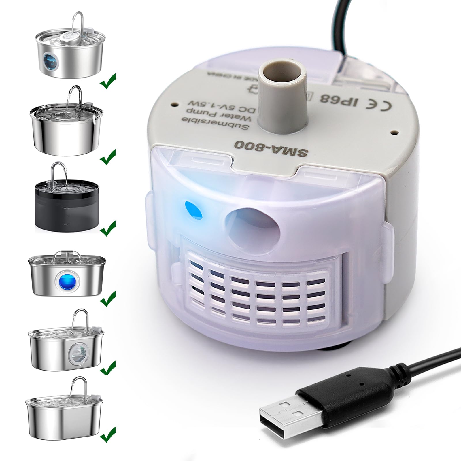 Bomba Sumergible SMA-800 para Fuente de Agua para Gatos