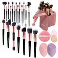 Set de Brochas de Maquillaje Profesional 23Pcs para Ojos y Rostro, Set de Brochas para Maquillaje de Ojos, Limpiador de Brochas de Maquillaje, Bolsa de Brochas de Maquillaje con Dos Esponjas Mixtas