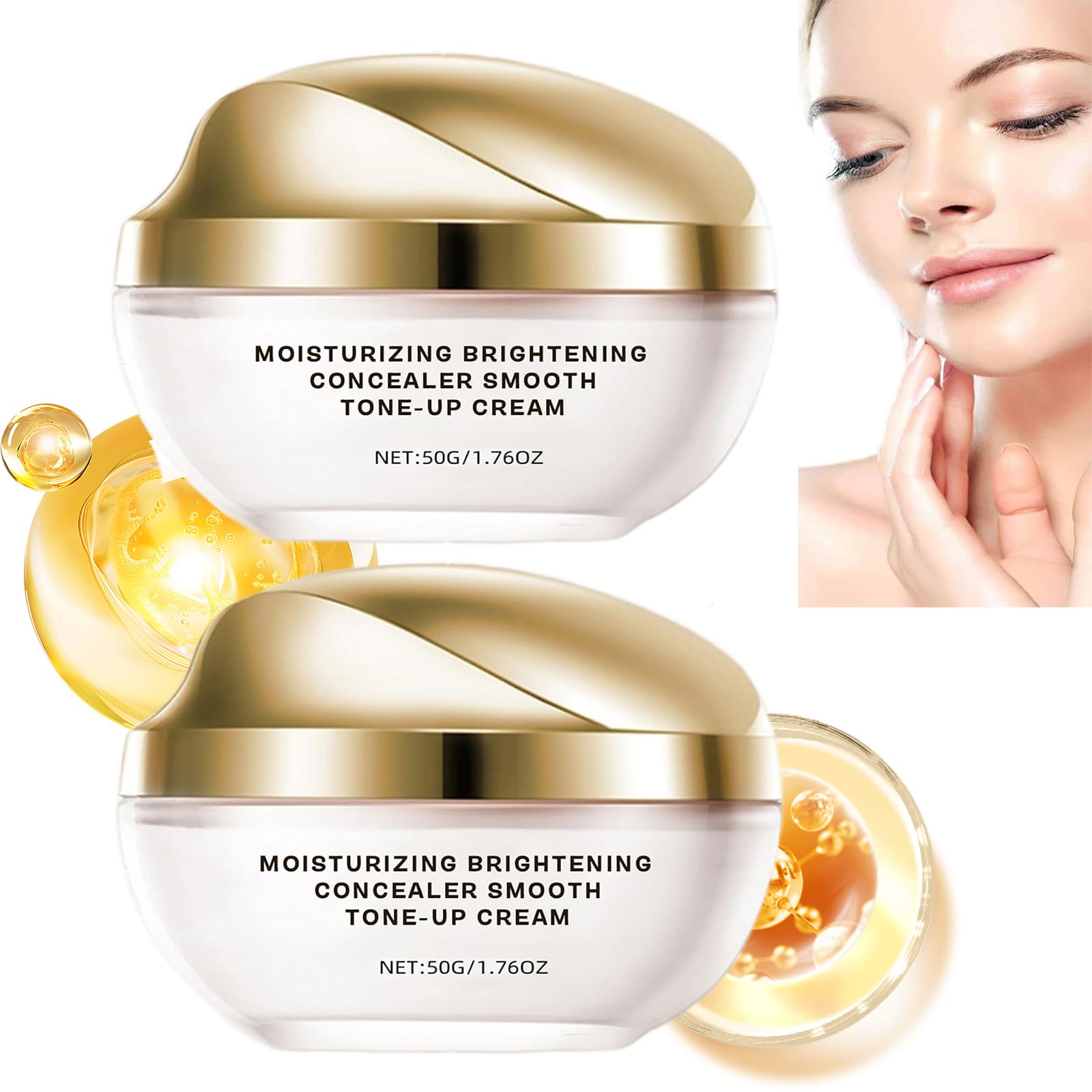 Cream Makeup Crema De Maquillaje Detroitrain Moisturizing Concealer Smooth Tone-Up Cream Corrector Iluminador Hidratante Crema Tónica Suave Base De Maquillaje (2)