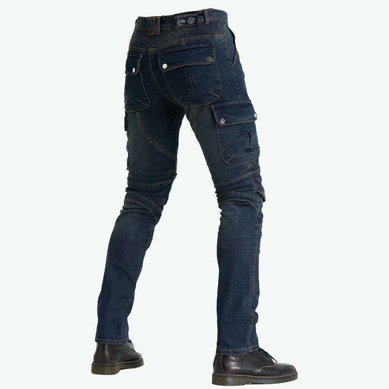Pantalones Biker Multibolsillos Resistentes a Caídas para Hombres