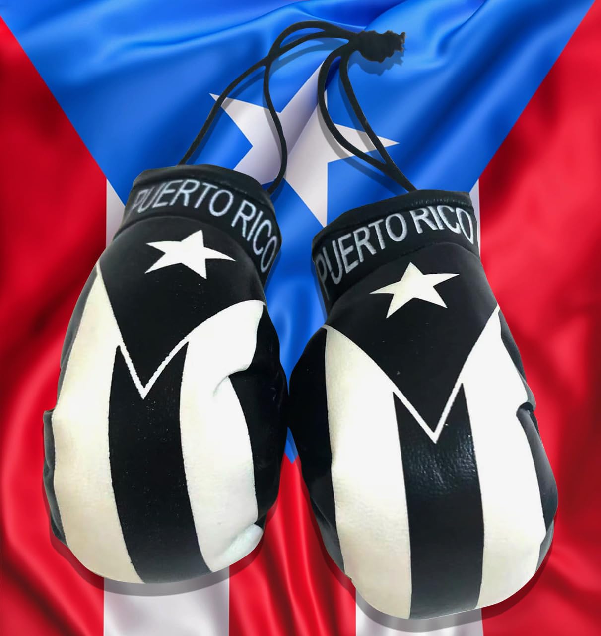 Puerto Rico Flags for cars Puerto Rican Boxing Glove Boricua pride PR Style Black flag Autos or Home Sticks to Glass Quick and Easy