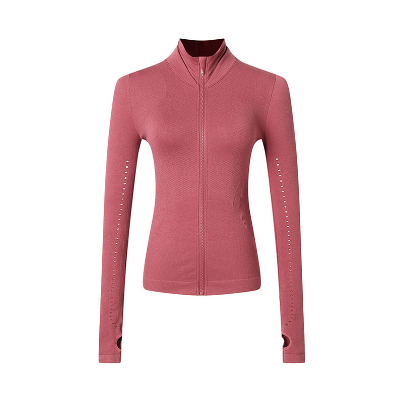 Chaqueta Deportiva de Manga Larga con Cremallera para Mujer, Ideal para Yoga y Correr