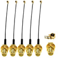 TUOLNK 5er Pack 6 Zoll IPX zu RP SMA WLAN Antennen Pigtail Kabel 113 mm IPX zu RP SMA Buchsen Antennenkabel WLAN Antennenverlängerungskabel IPX/U.FL zu RP SMA Buchsen Schott 15 cm Koaxialkabel