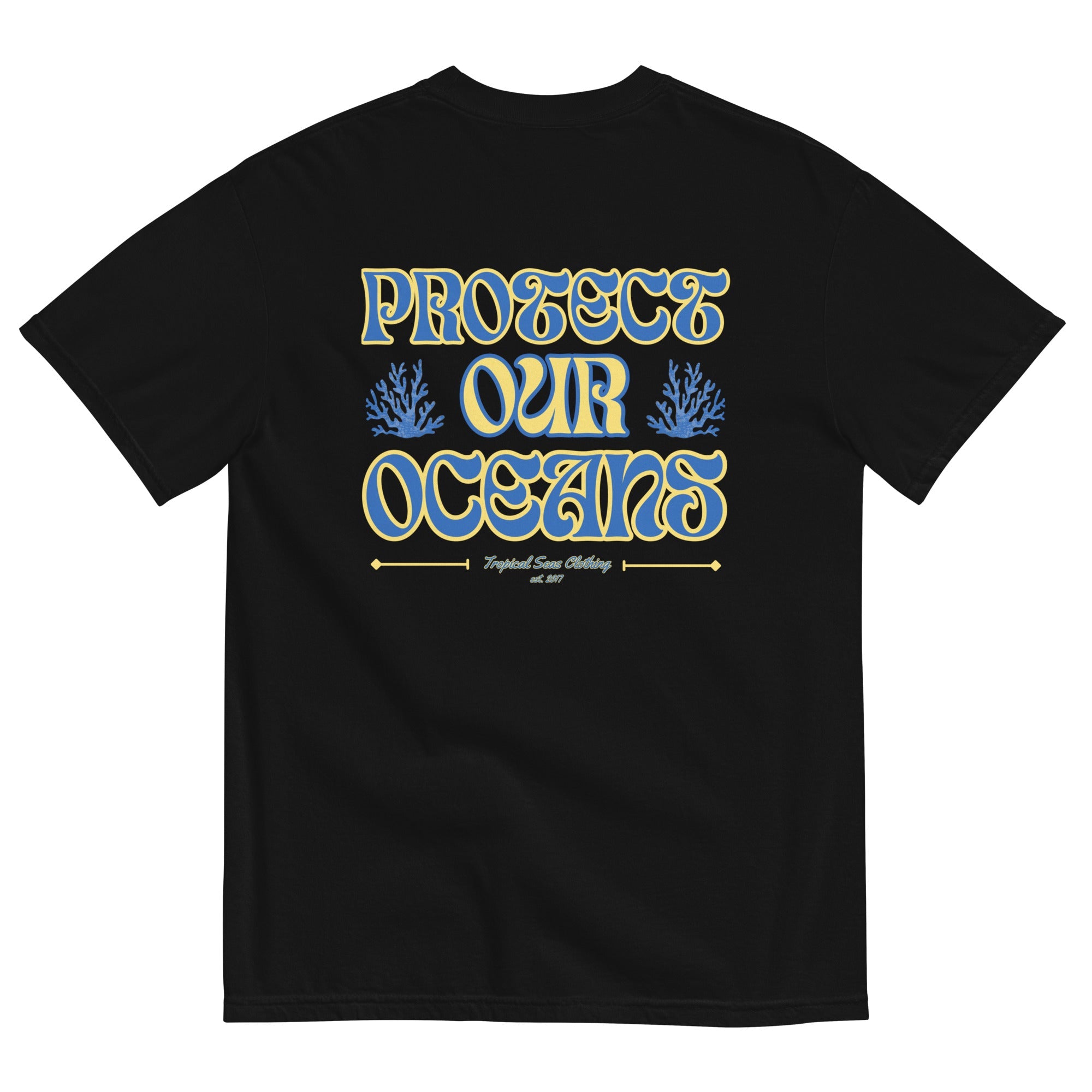 Camiseta Pesada para Hombres 'Salvemos Nuestros Océanos'