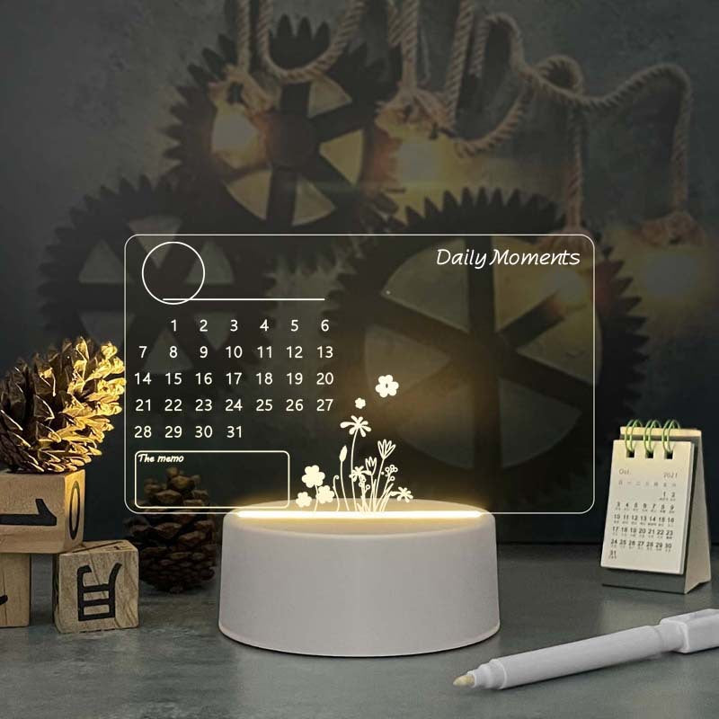 Tablero de Notas Acrílico Luminoso con Luz LED — Organización con Estilo