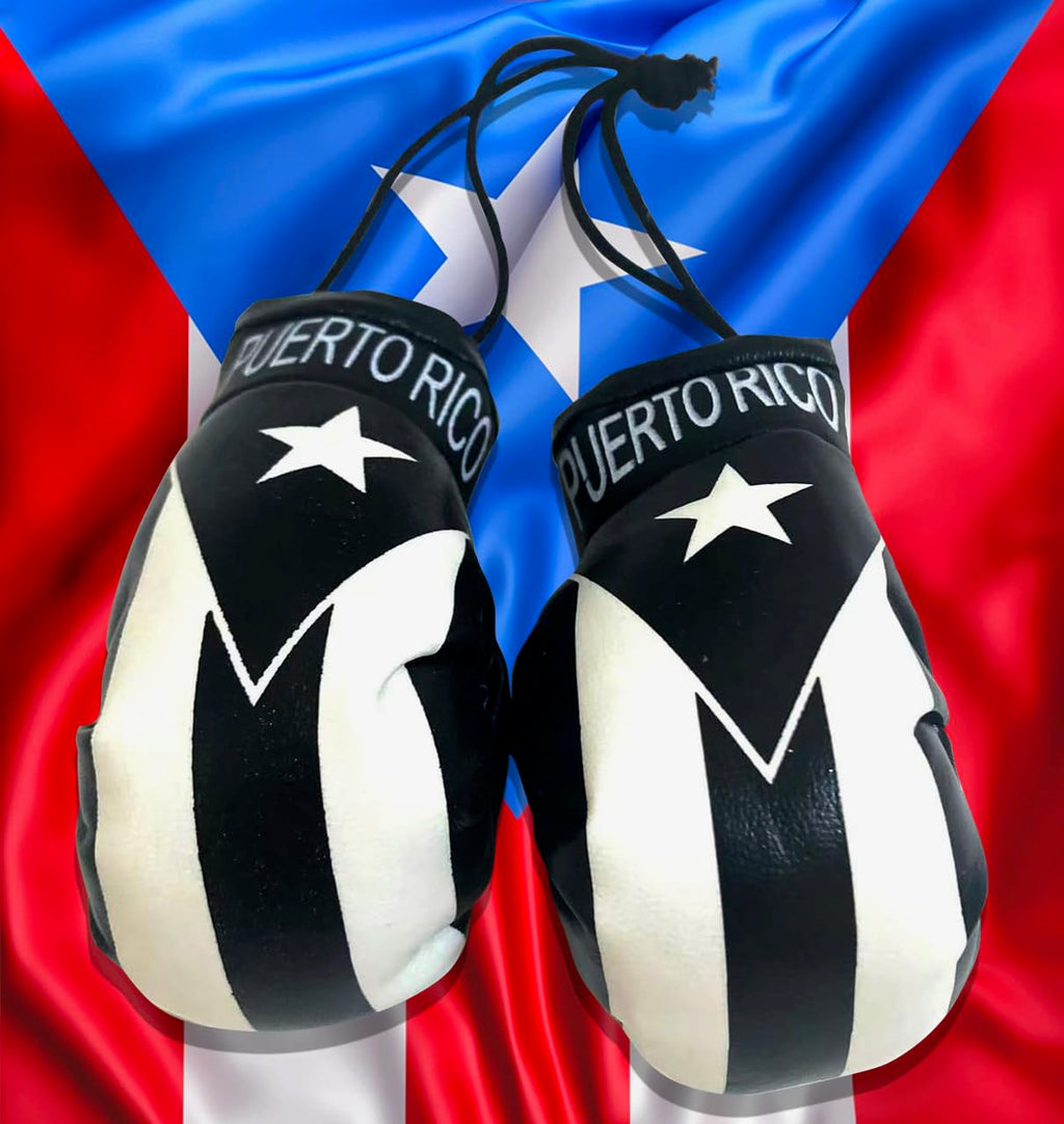 Puerto Rico Flags for cars Puerto Rican Boxing Glove Boricua pride PR Style Black flag Autos or Home Sticks to Glass Quick and Easy