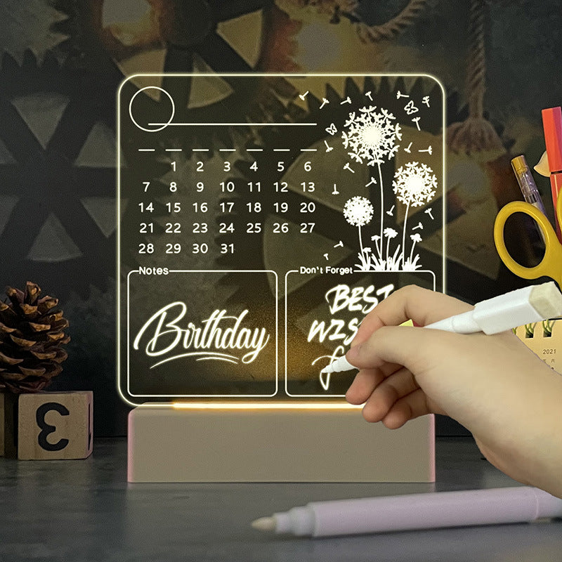 Tablero de Notas Acrílico Luminoso con Luz LED — Organización con Estilo