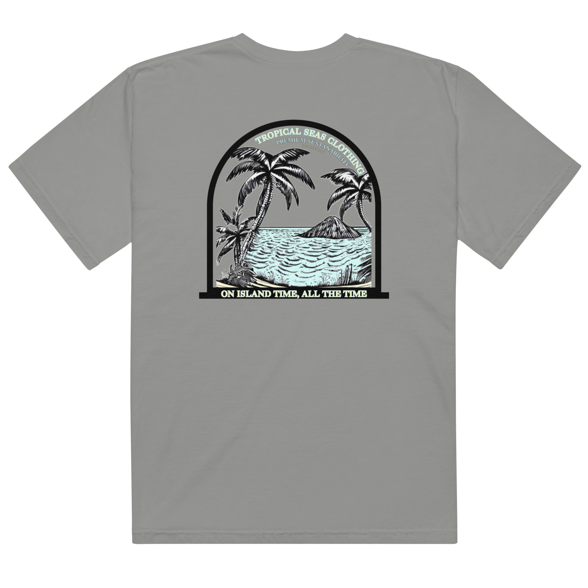 Camiseta Pesada para Hombres Island Time, Siempre